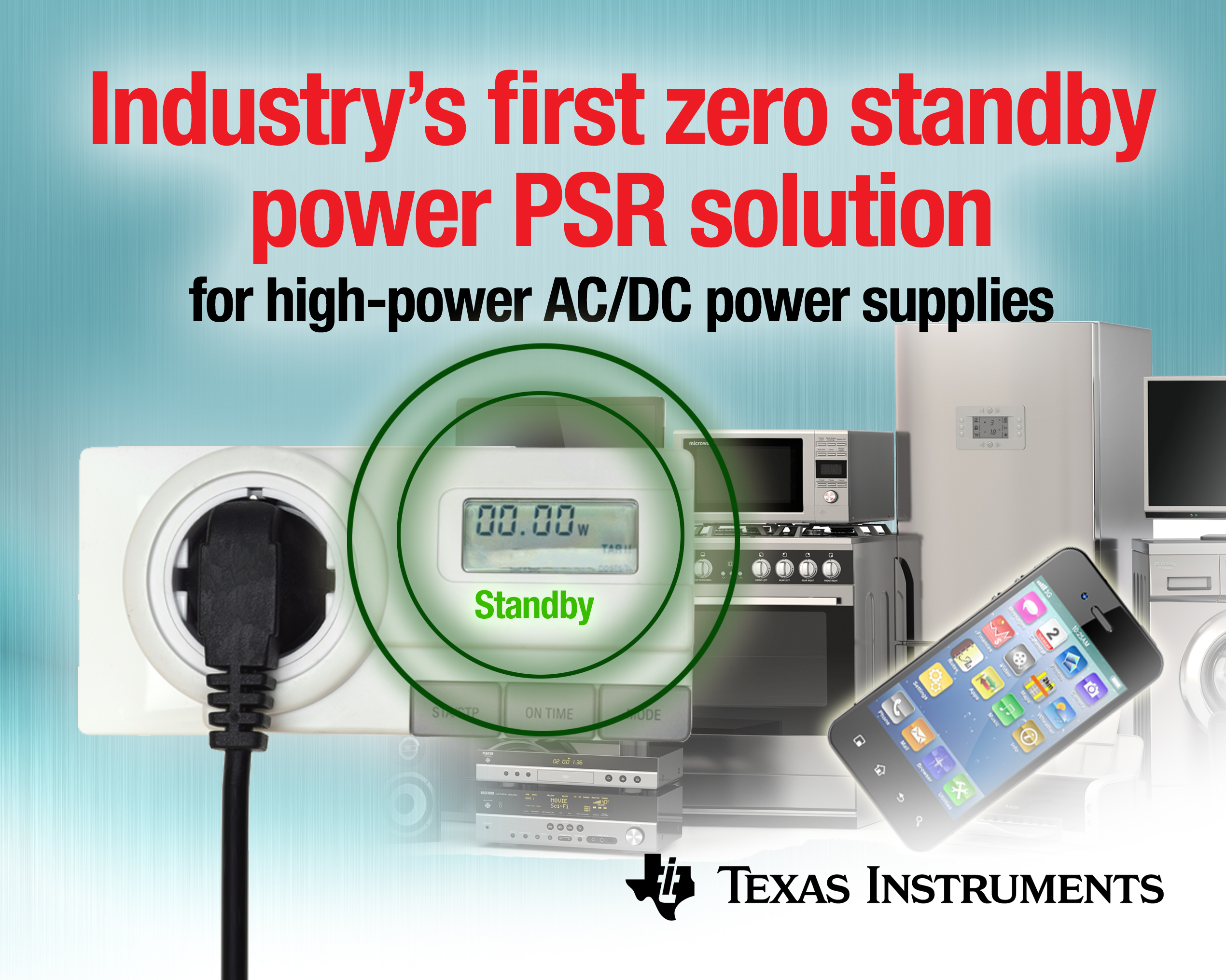TI claims first zero standby power PSR solution for high-power AC/DC power supplies